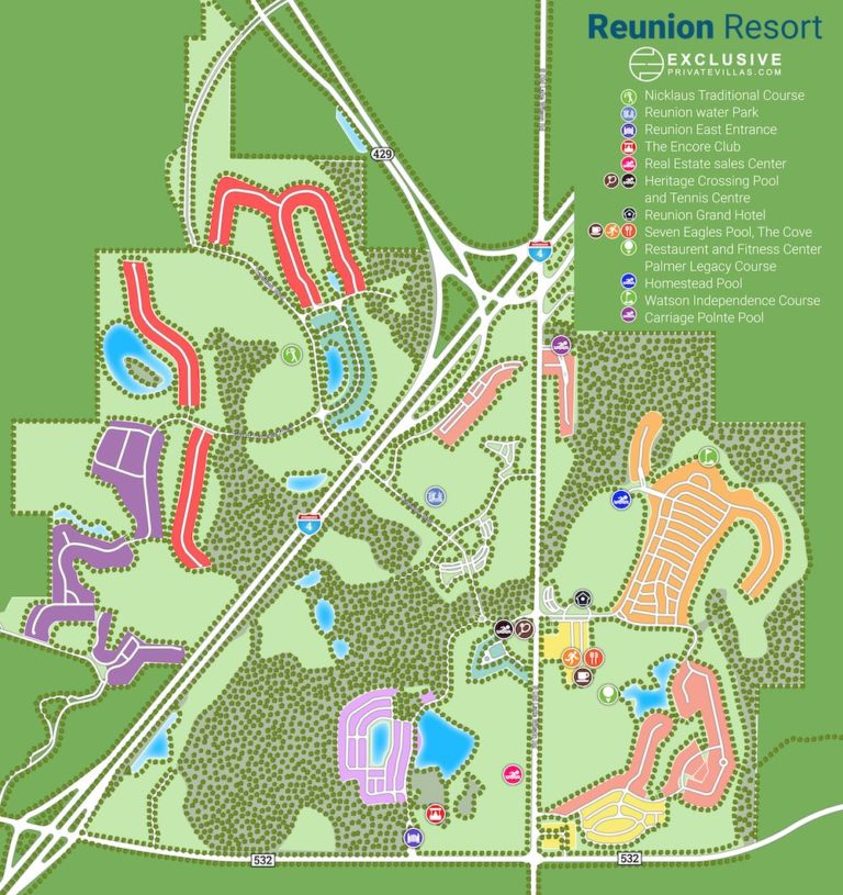 Reunion Resort Map - Download for FREE | Exclusive Private Villas